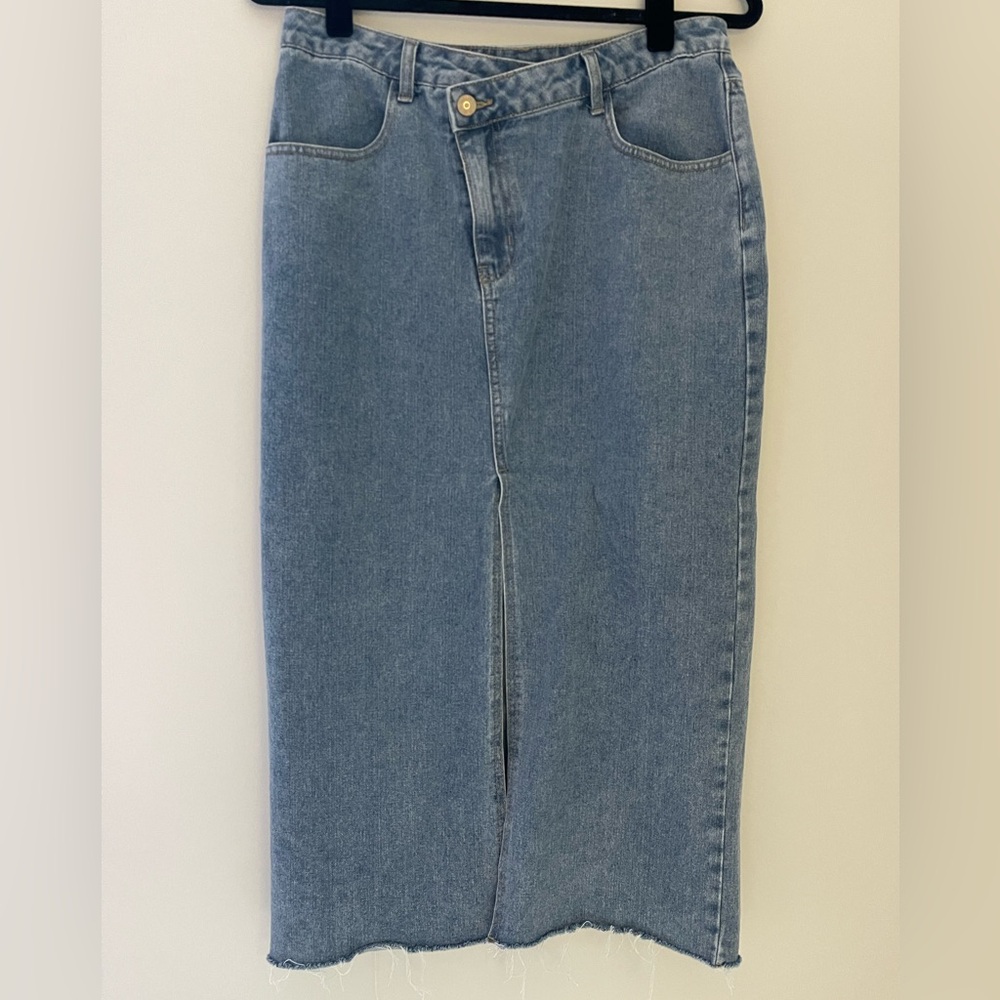 Happily Grey 90s Y2K Denim Maxi Skirt